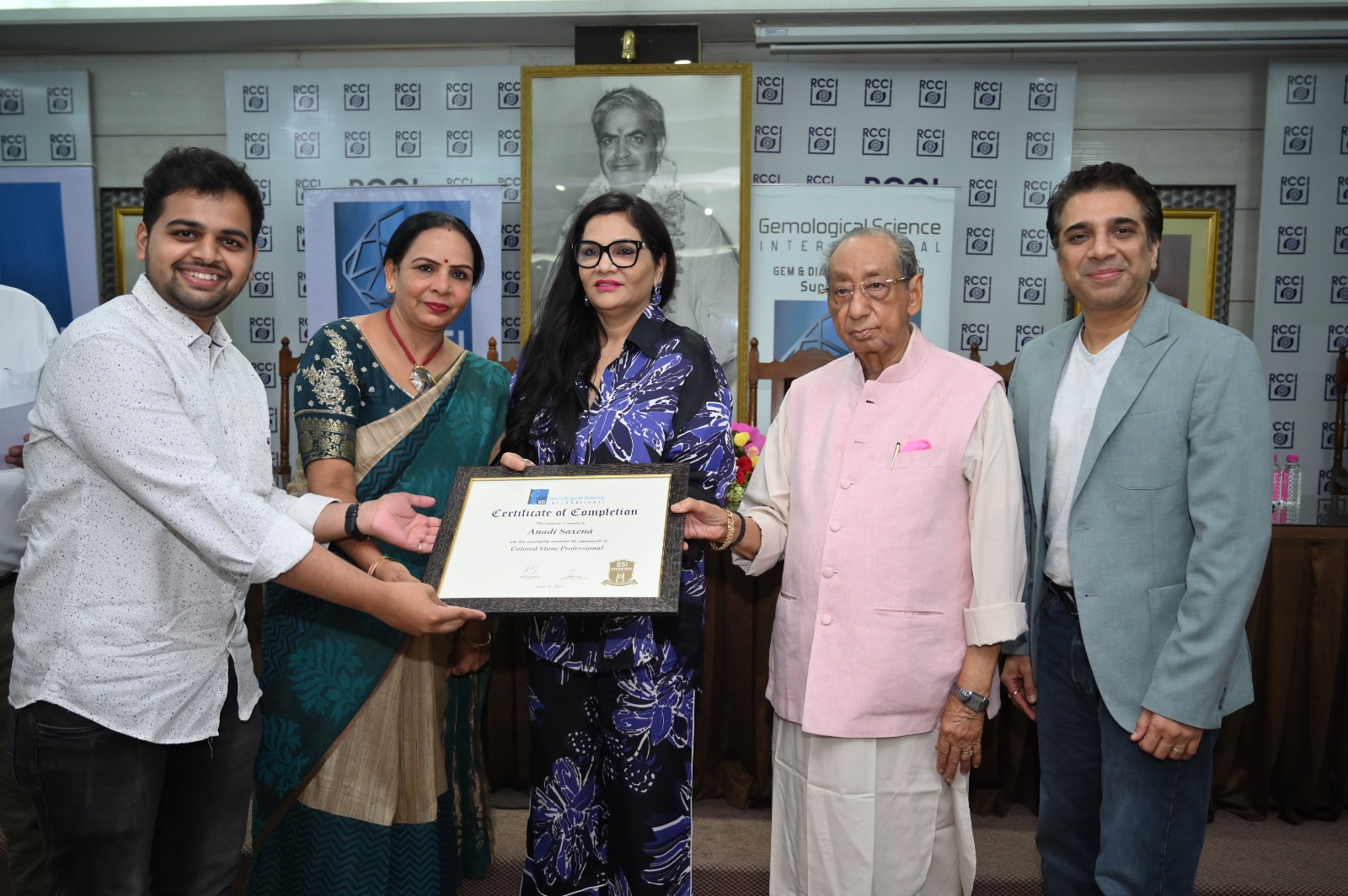 Anadi Saxena receiving certification